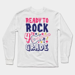 Rocking 4th Grade Funny Kids School Rock Back to School Long Sleeve T-Shirt